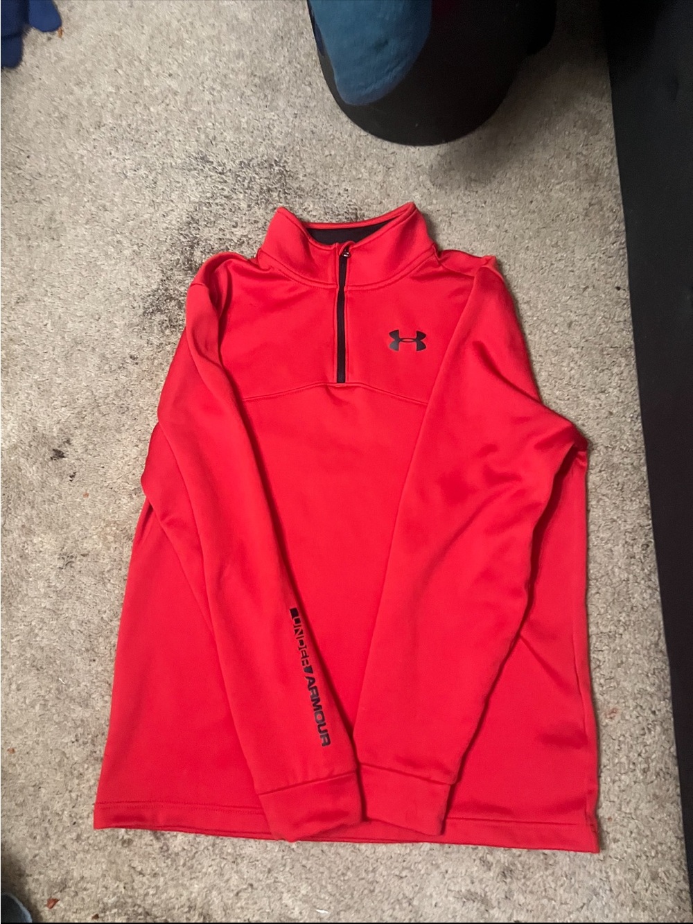 Under Armour Men's Bright Red Quarter-Zip Performance Sweater - Picture 4 of 6